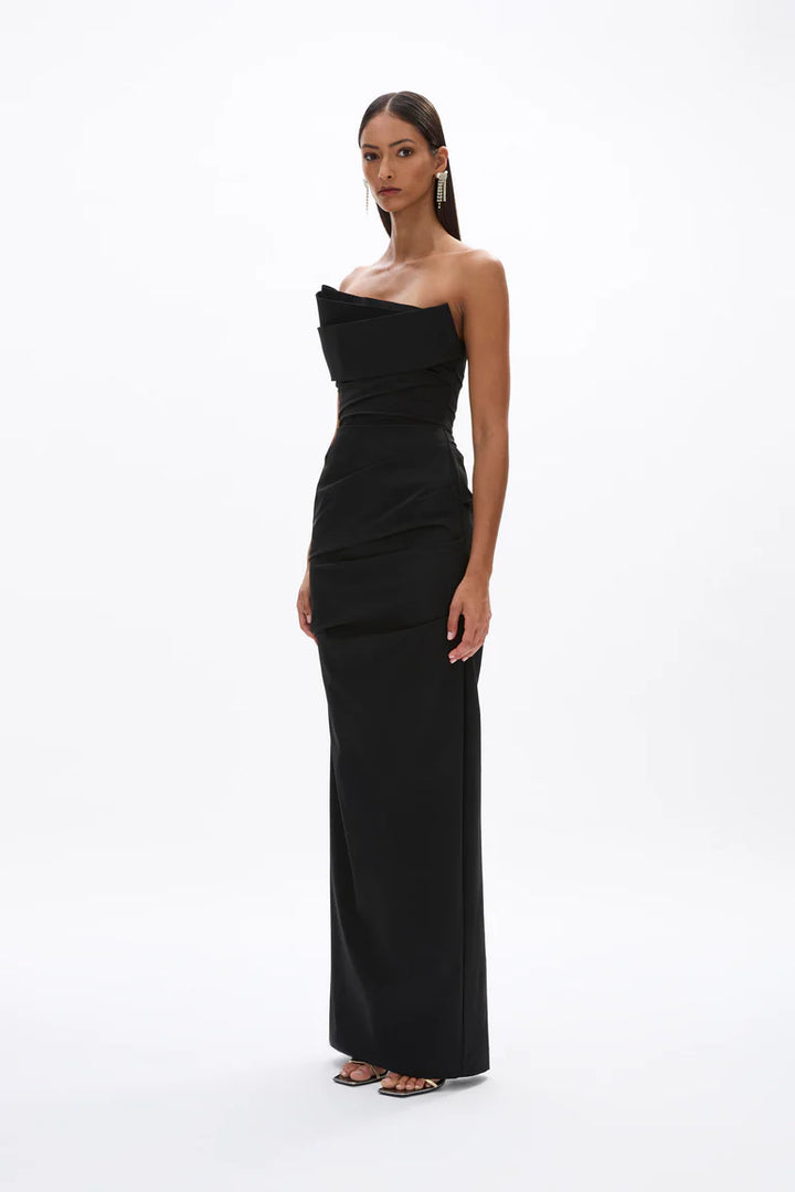 SALMA STRAPLESS GOWN - BLACK