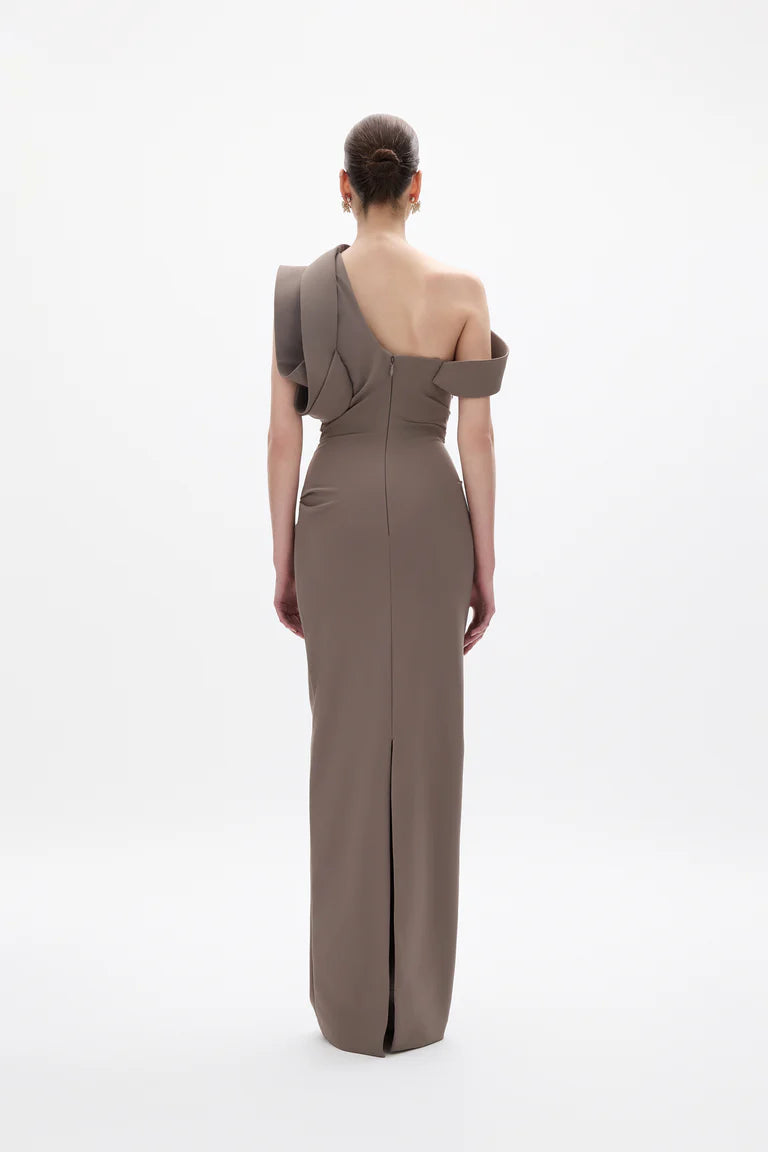 Rowana One Shoulder Gown - Slate