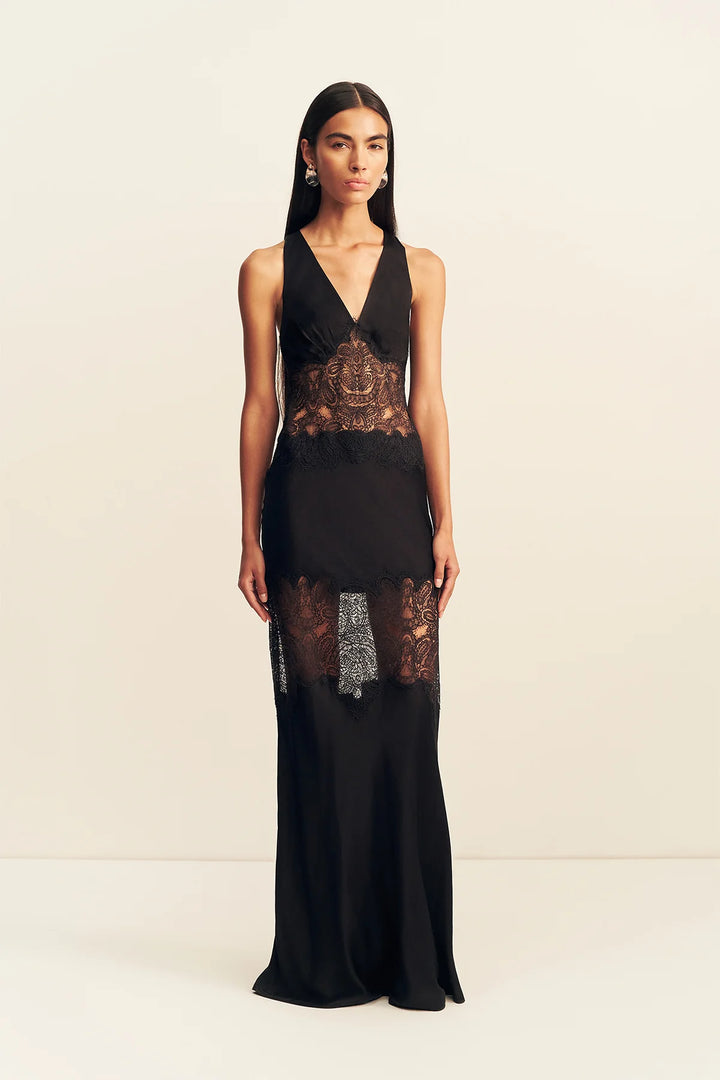 JAMILA - LACE PANELLED MAXI DRESS
