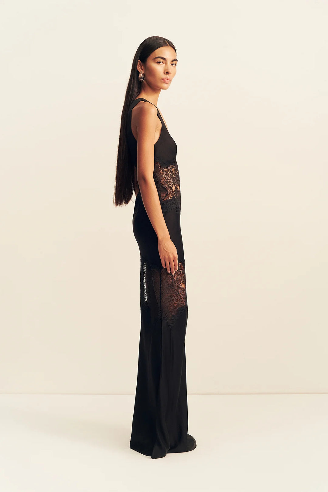 JAMILA - LACE PANELLED MAXI DRESS