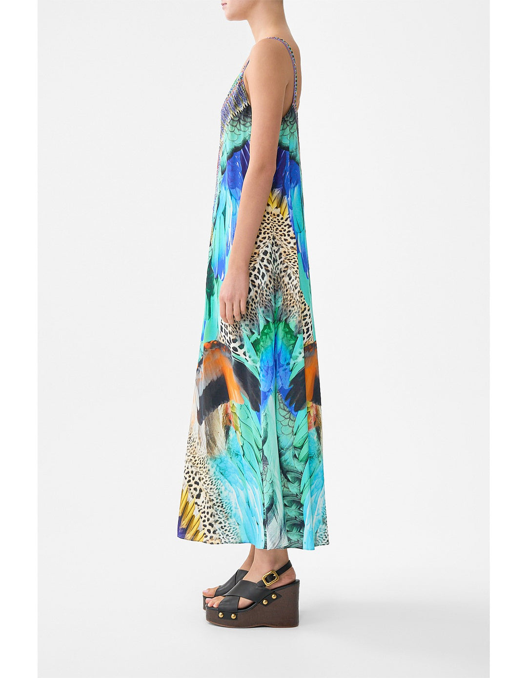 v neck midi slip dress - Jungle flight