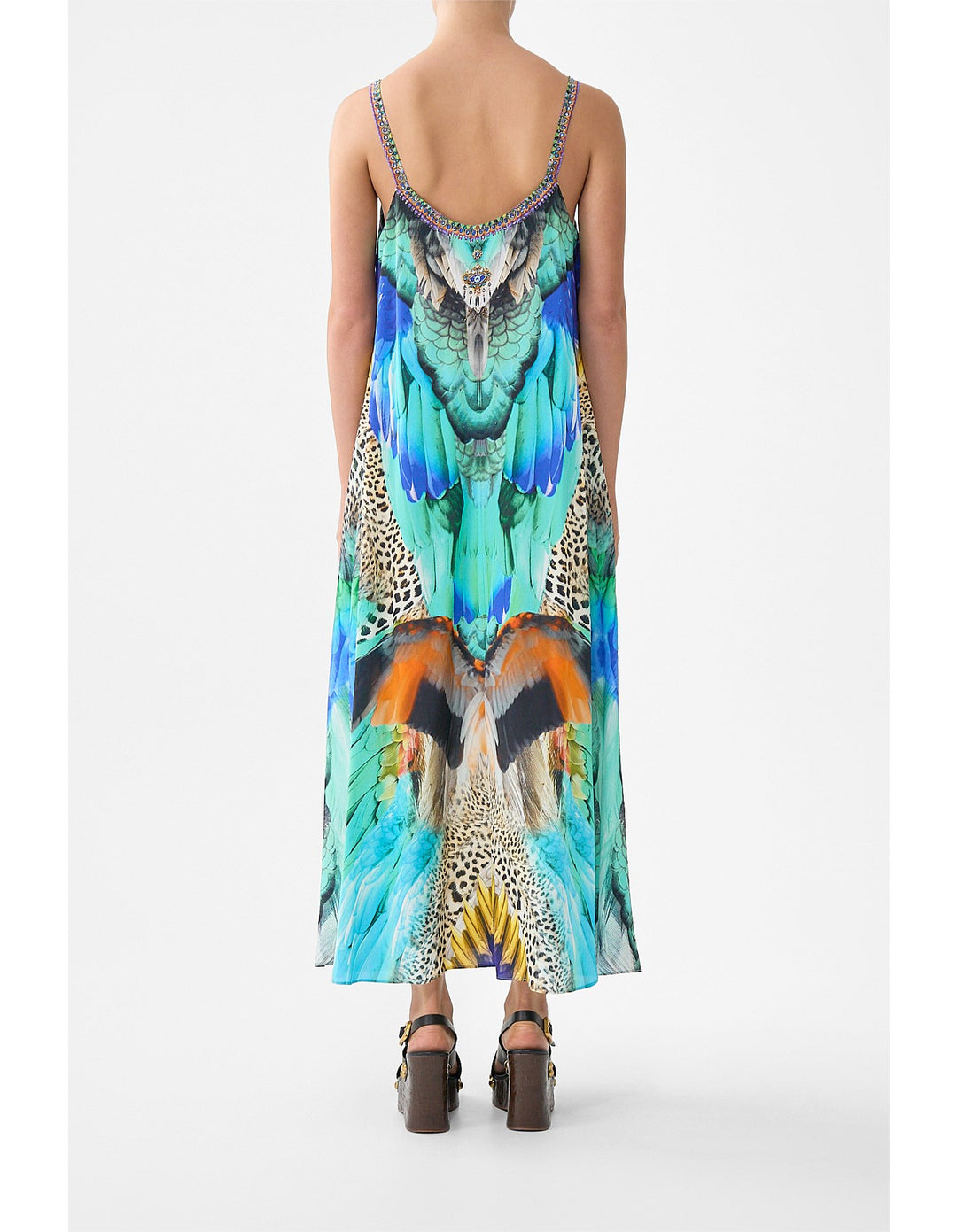 v neck midi slip dress - Jungle flight