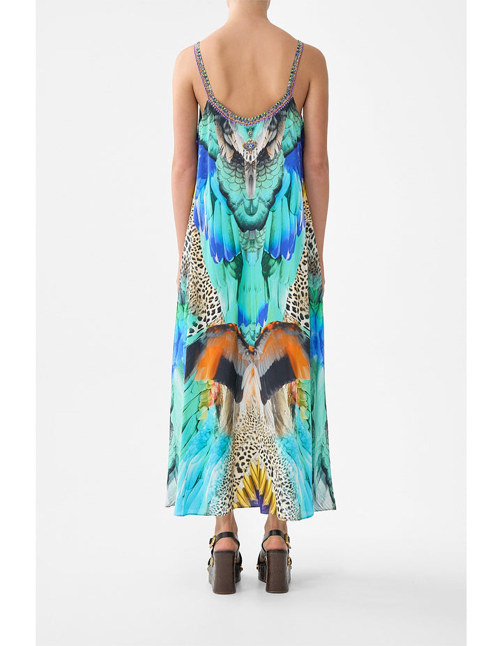 v neck midi slip dress - Jungle flight