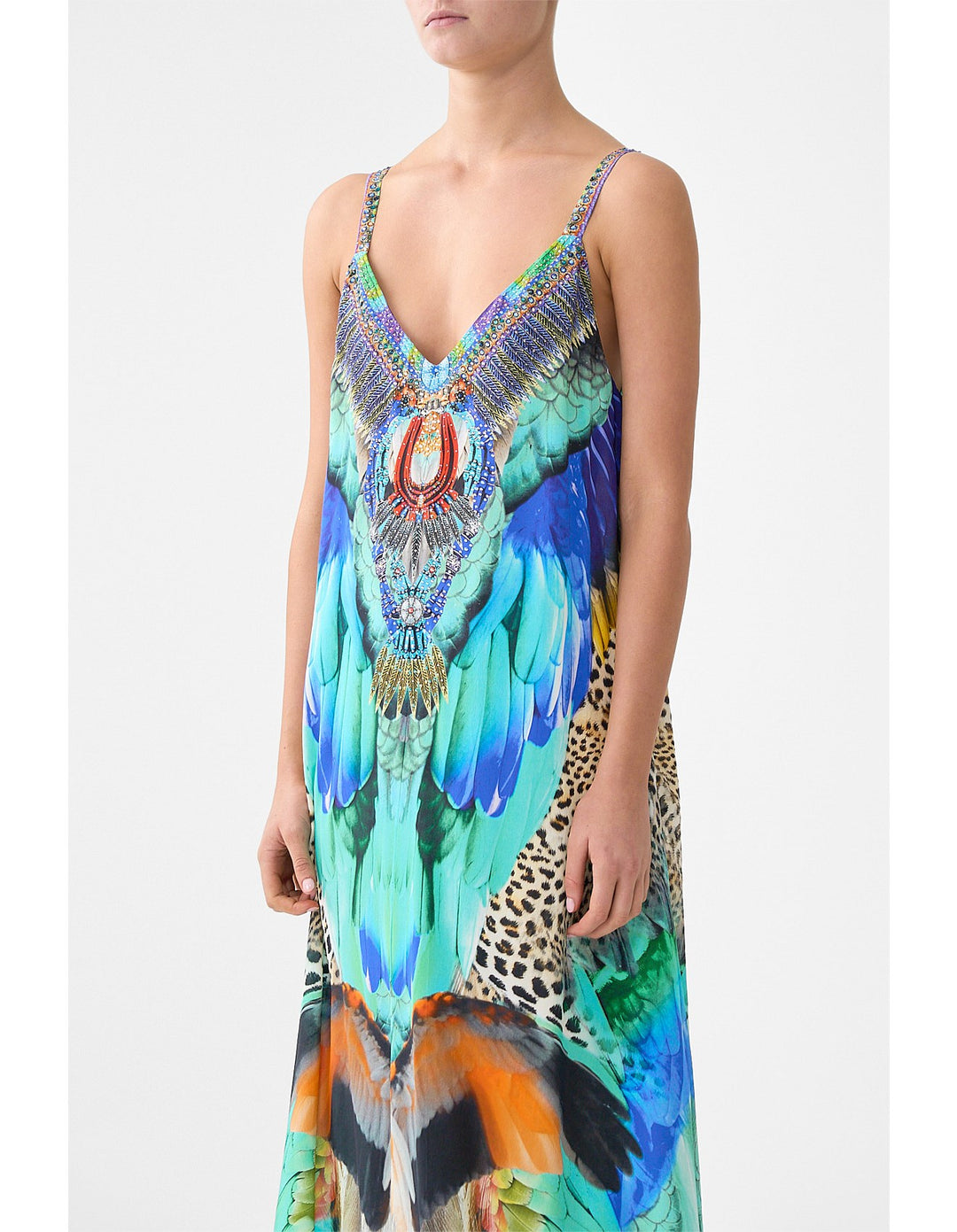 v neck midi slip dress - Jungle flight