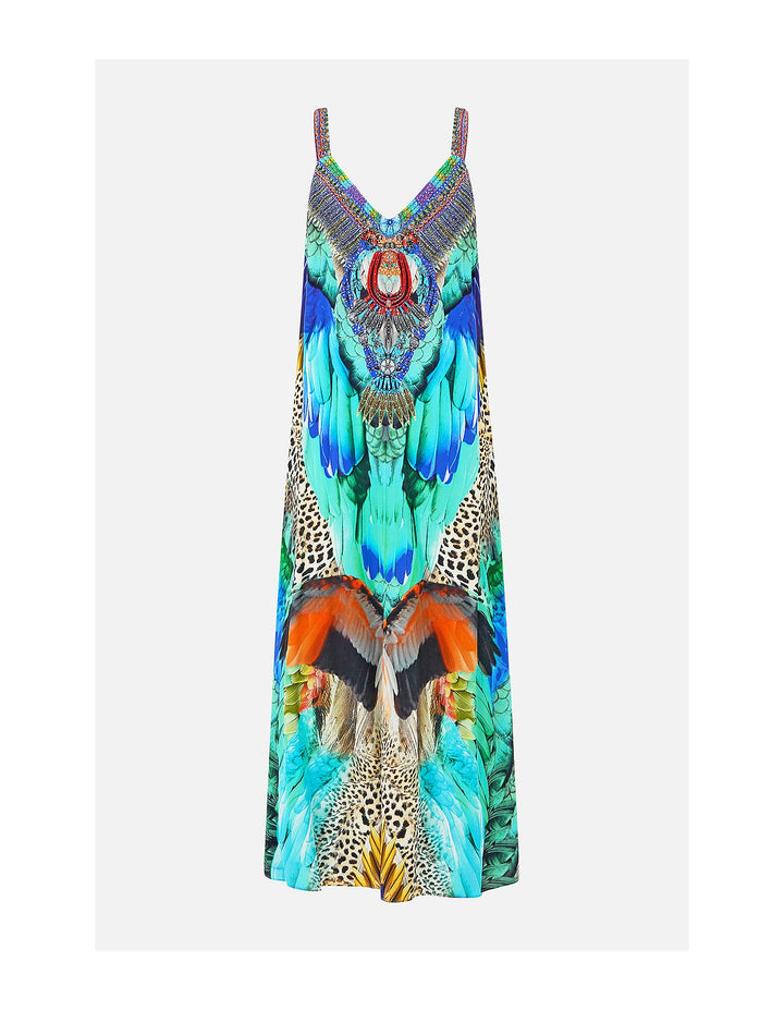 v neck midi slip dress - Jungle flight