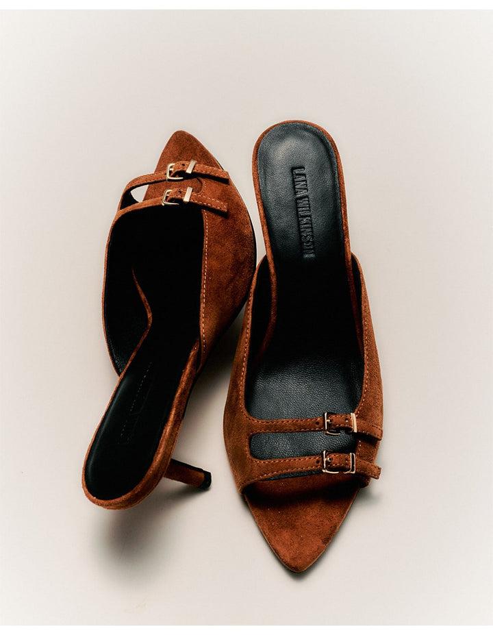 Shannon Mule Brown Suede Leather