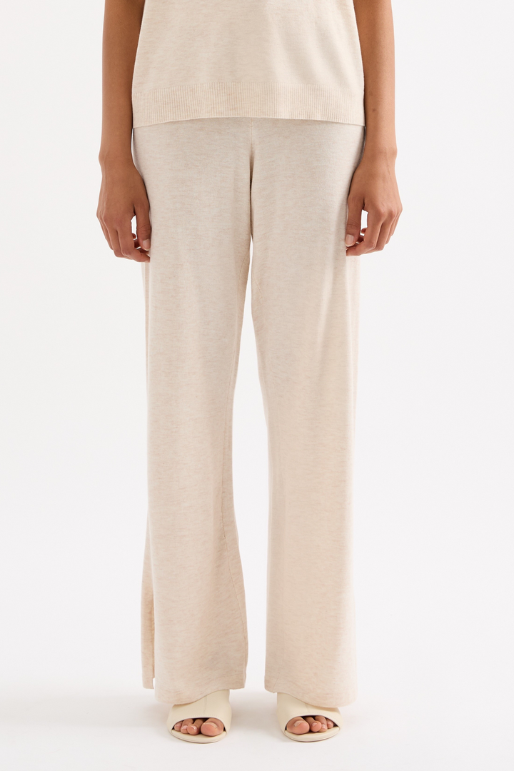 Rae Knit Pant - Cream Marle