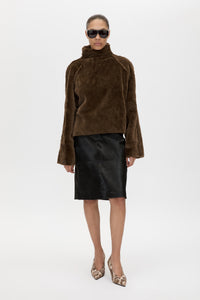 NALA FURRY PULLOVER TOP