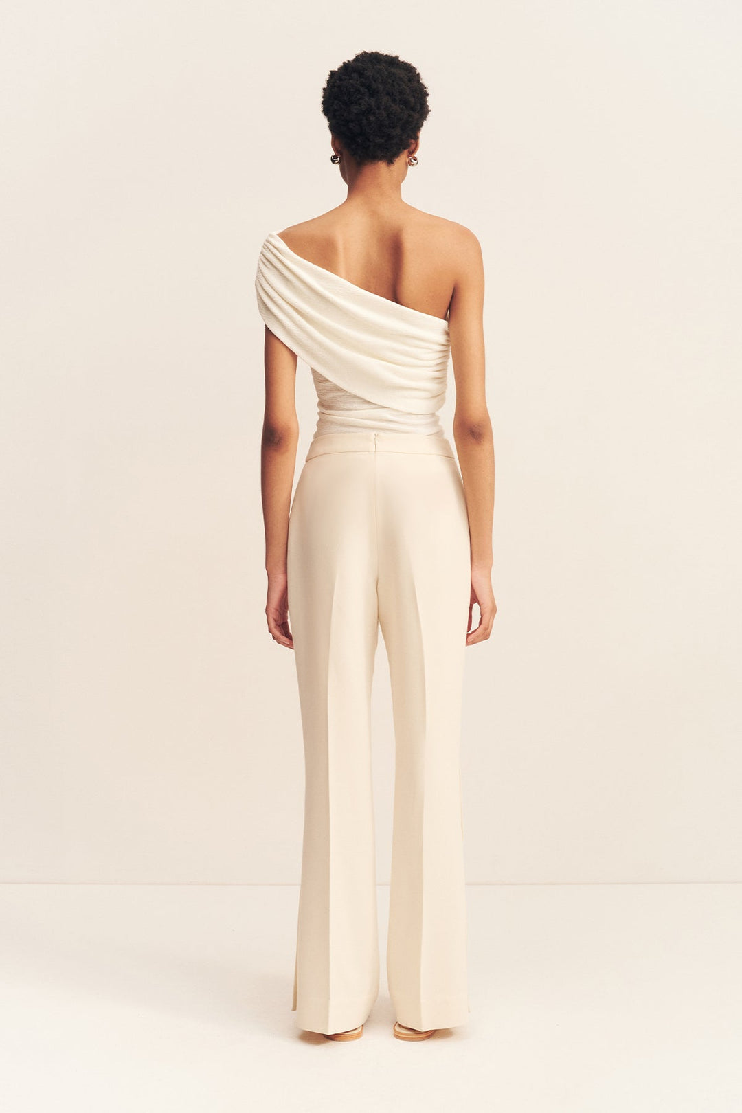 Side Split Button Pant - Rice