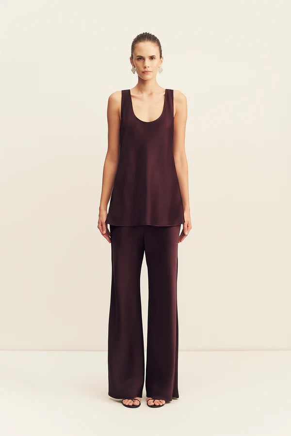 SAVANNA BIAS CUT OUT PANT - PLUM