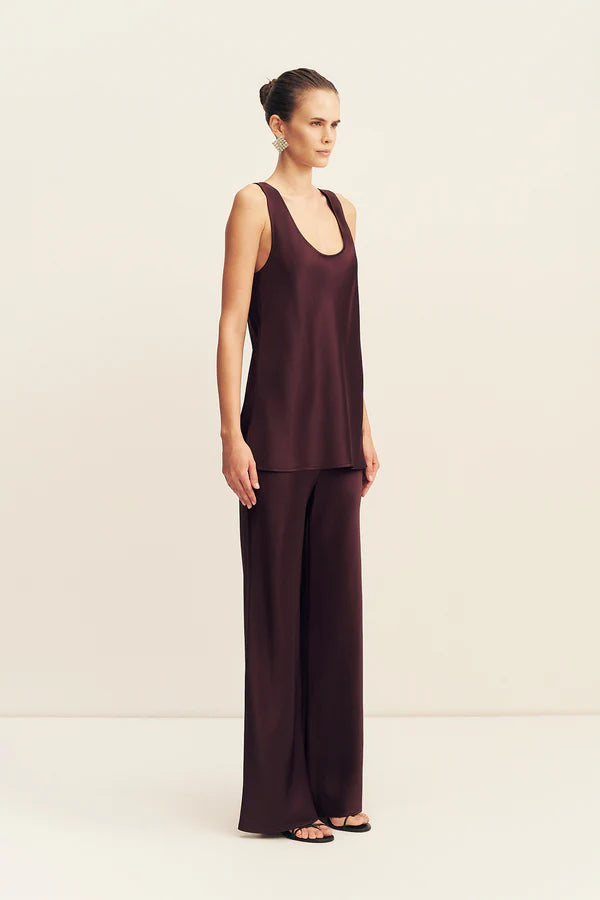 SAVANNA BIAS CUT OUT PANT - PLUM