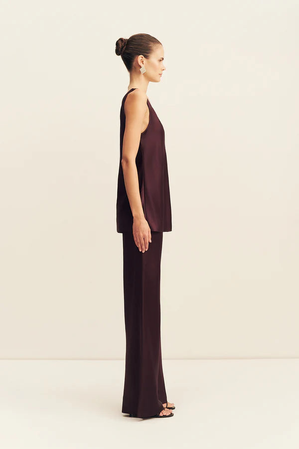 SAVANNA BIAS CUT OUT PANT - PLUM