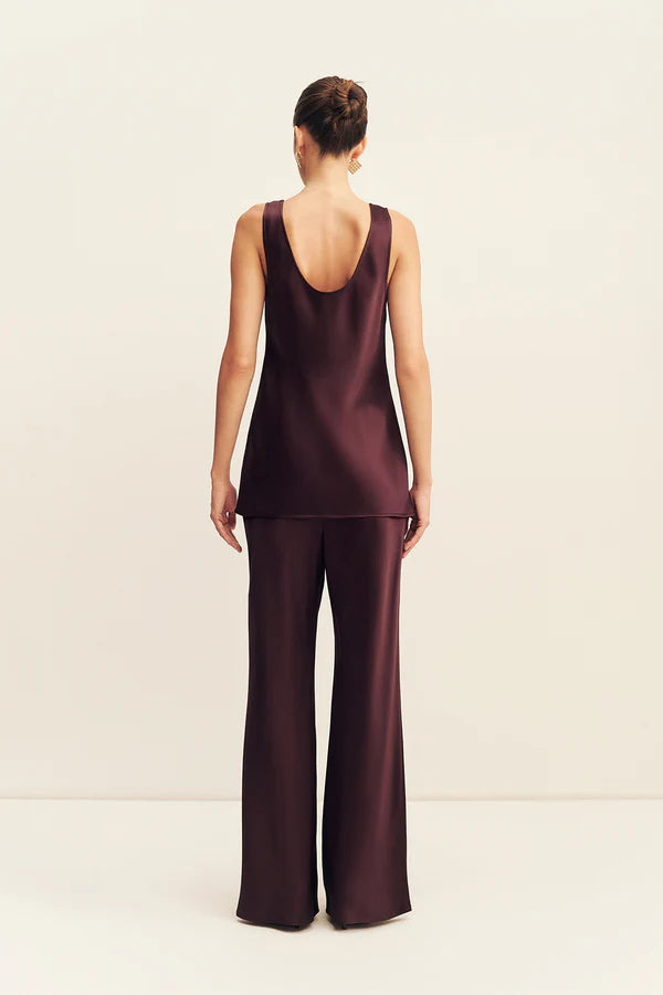 SAVANNA BIAS CUT OUT PANT - PLUM