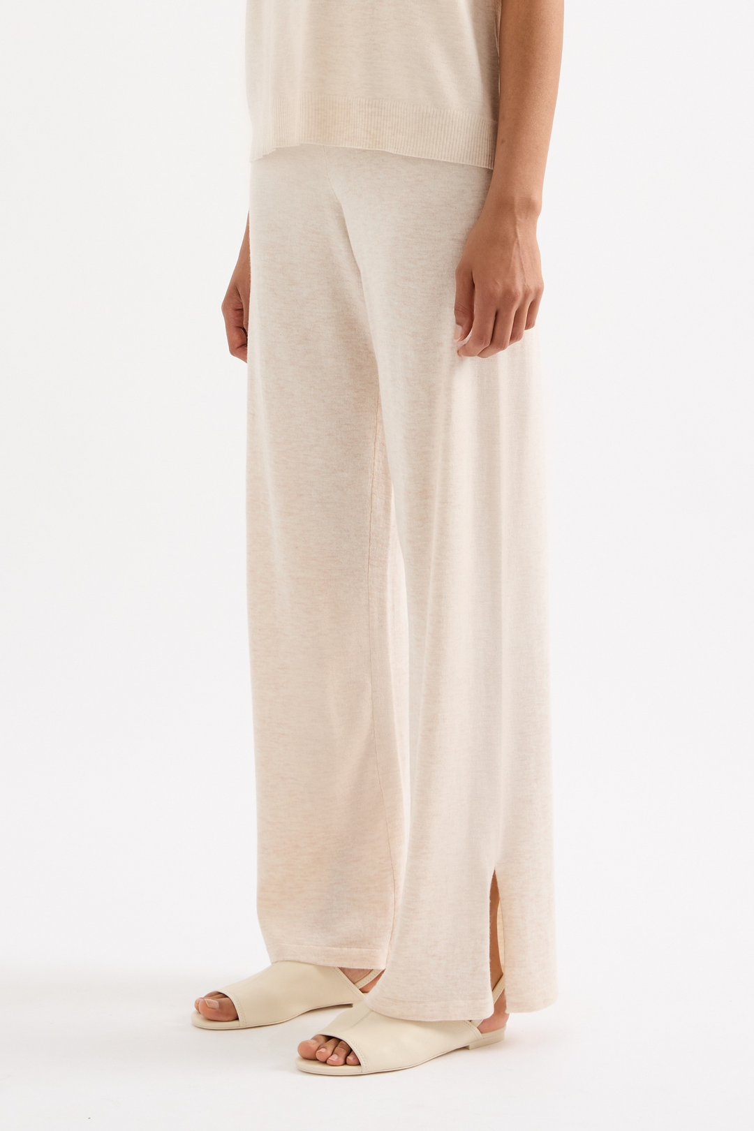 Rae Knit Pant - Cream Marle