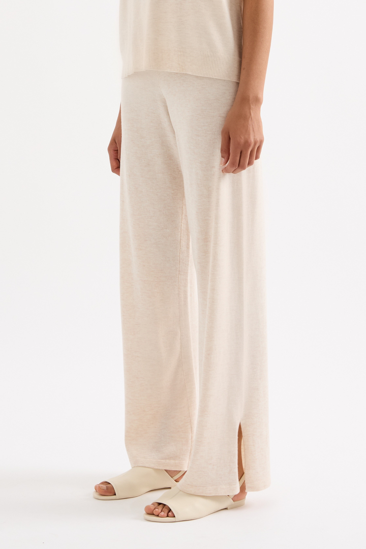 Rae Knit Pant - Cream Marle