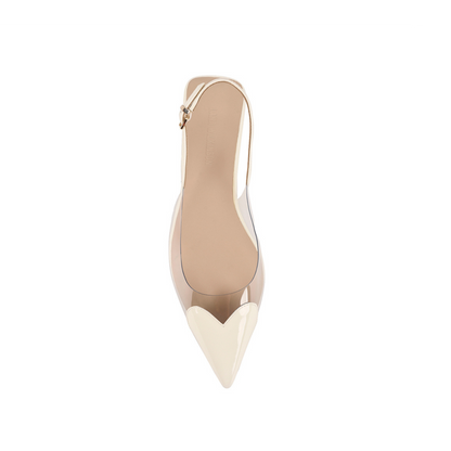 Rhi Flat Vinylite & Ivory Patent Leather