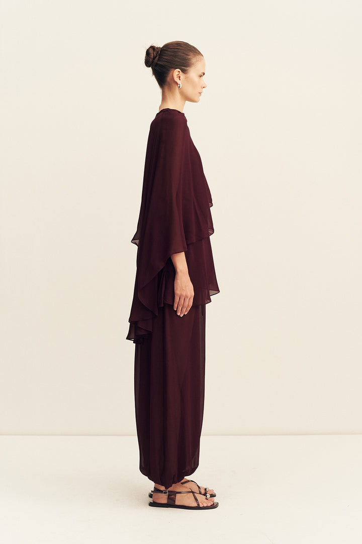 AMINA ASYMMETRICAL TIERED TOP