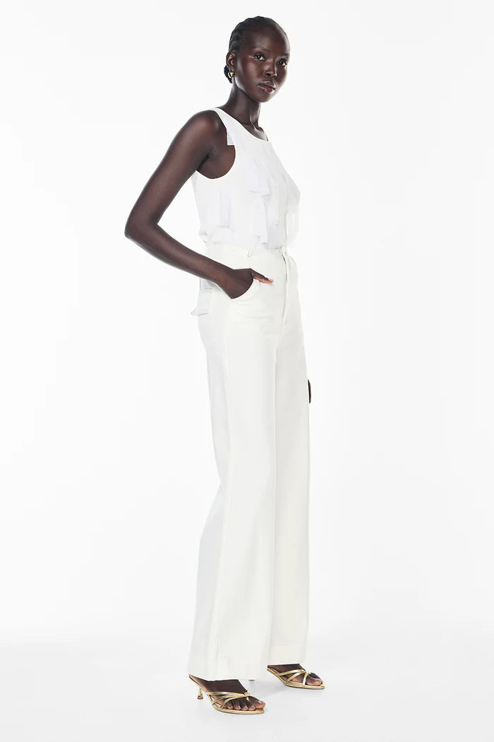 Fringe Accents Top - White