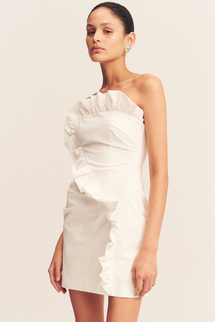 Ruffle Mini Dress - White