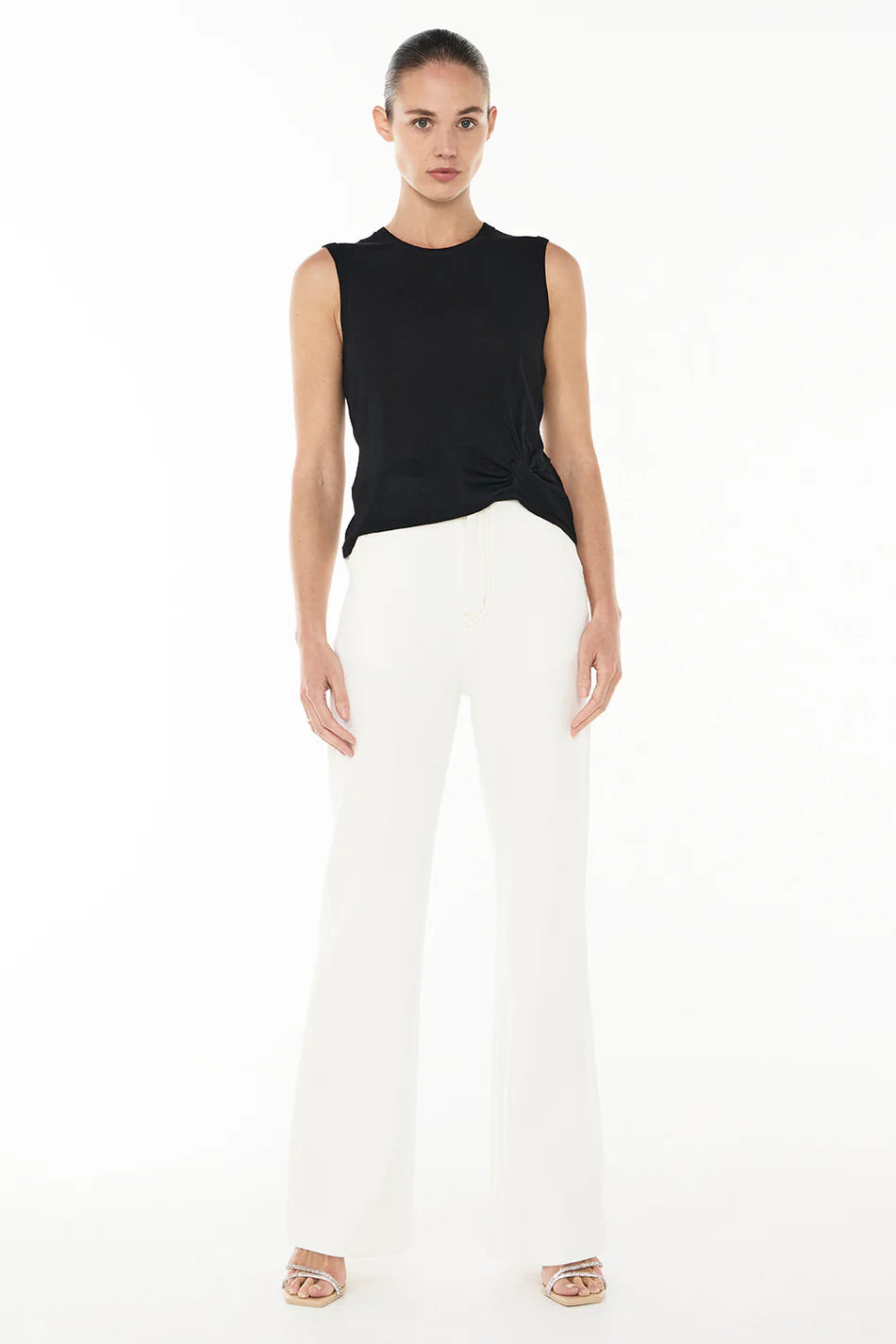 TWISTED KNIT TOP - BLACK