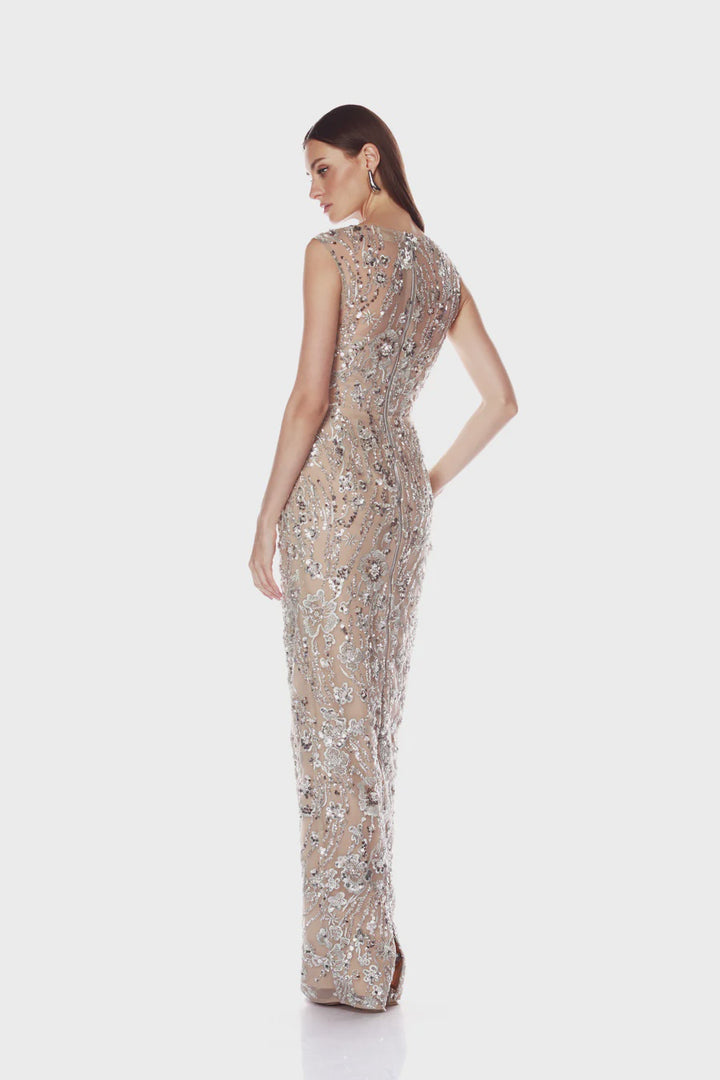 VIOLET MAXI SILVER DRESS