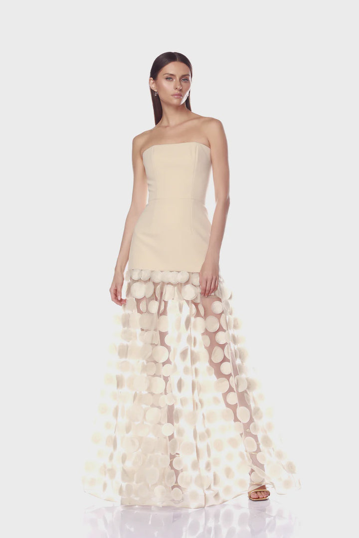 HARPER STRAPLESS CREAM GOWN