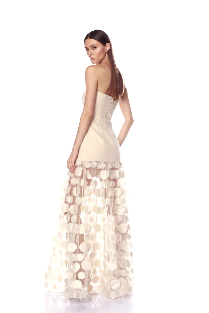 HARPER STRAPLESS CREAM GOWN