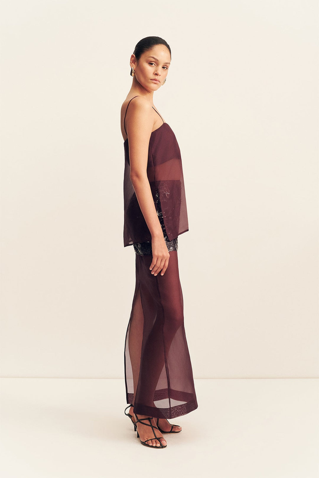 amerie silk sequin maxi skirt - port royale