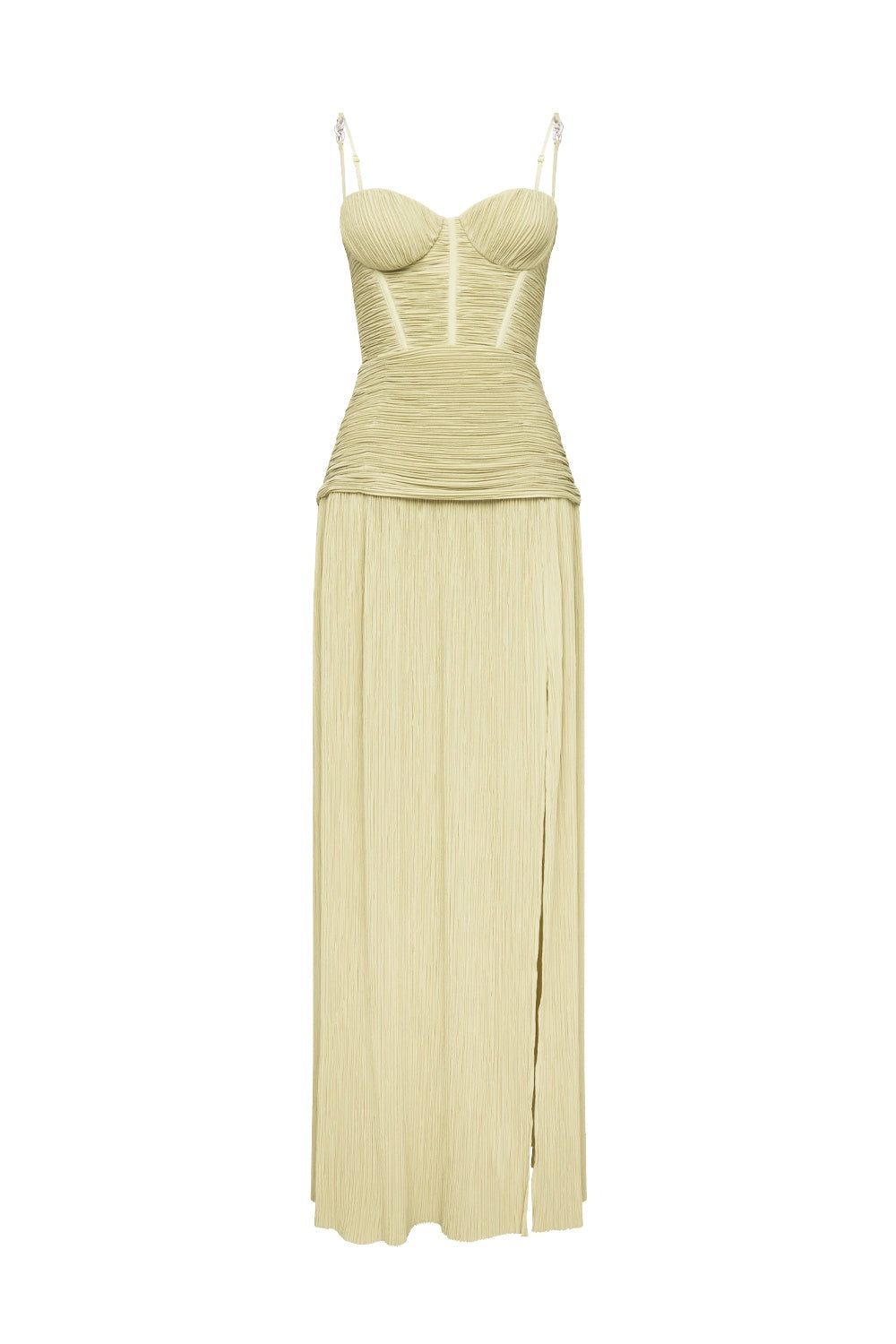 Double Time Pleat Dress - Pistachio