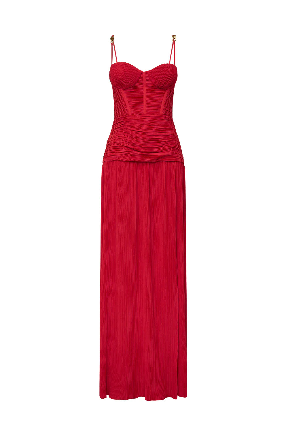 Double Time Pleat Dress - Red