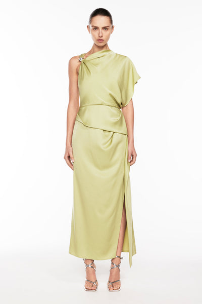 Melodrama Asymmetric Dress - Green tea