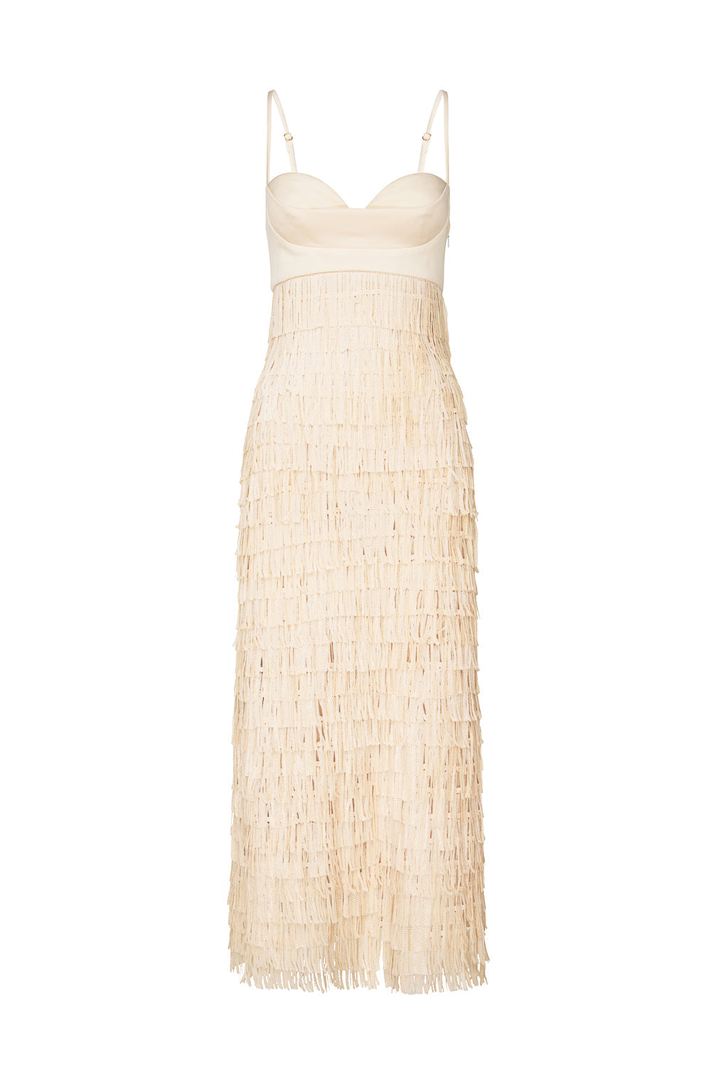 High Touch Fringe Slip Dress - Nougat