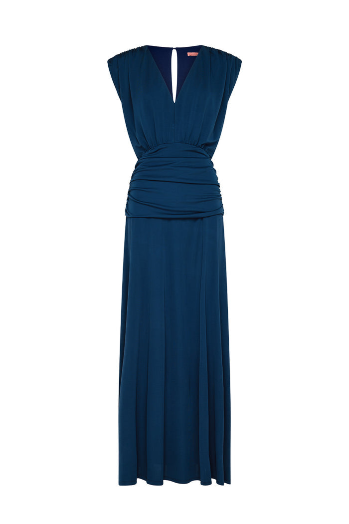 Marine Dream V Neck Dress - Ink