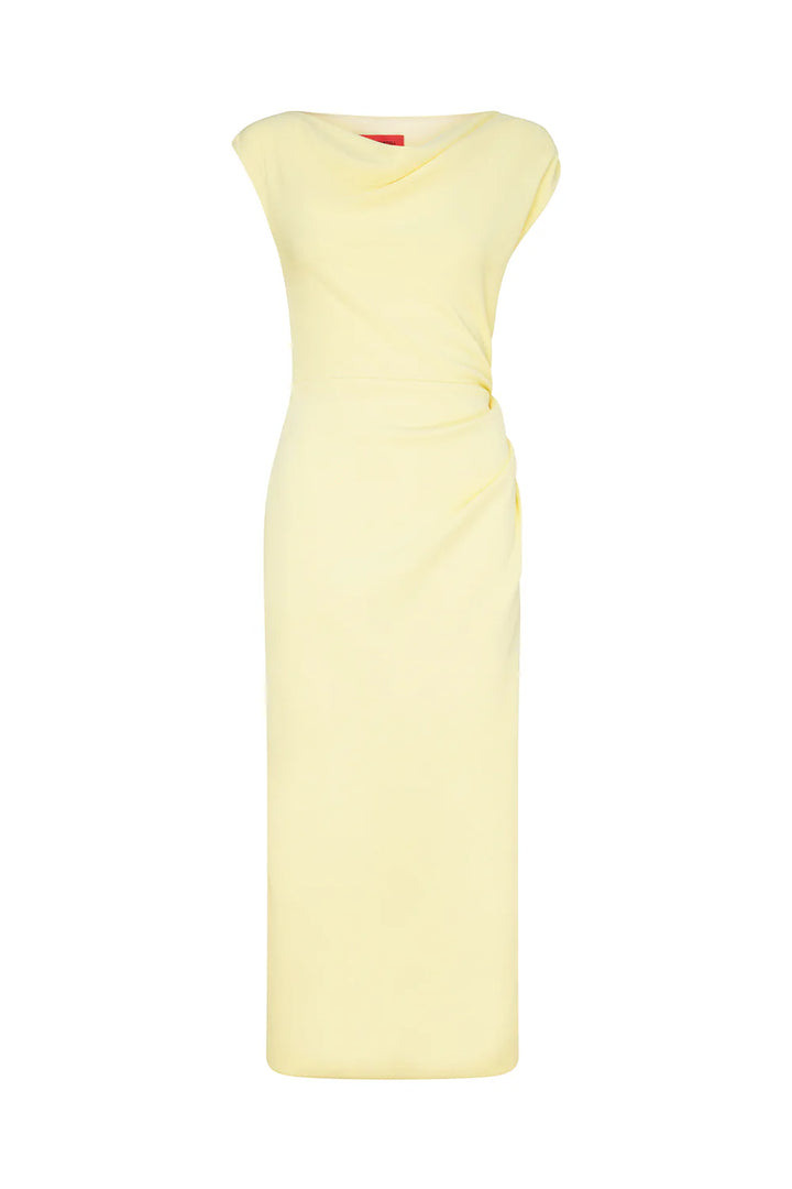 Magic Hour Drape Dress - Pastel Yellow