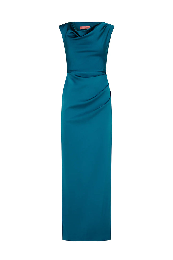 Twilight Reverie Drape Gown - Peacock