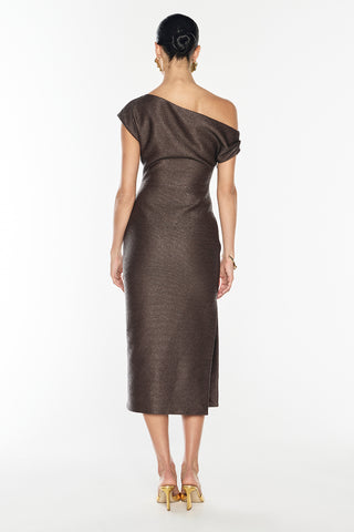 ART & SOUL MIDI DRESS - COCOA