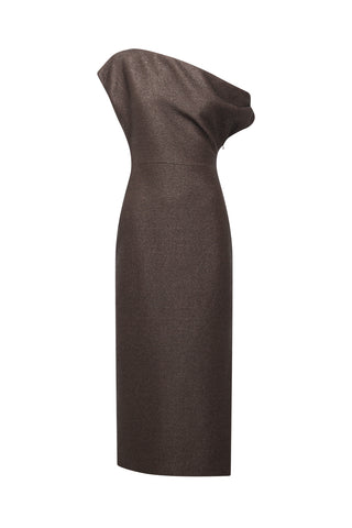 ART & SOUL MIDI DRESS - COCOA