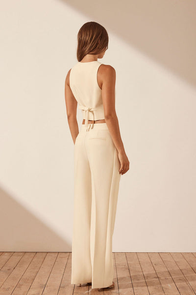 Irena Low Rise Slouch Pant - Rice