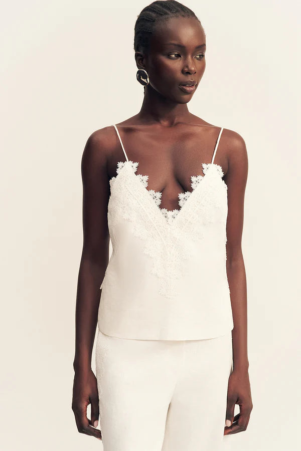 TOILE LACE CAMI -  IVORY