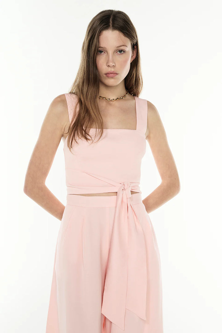THE SWEET LIFE TIE TOP - PALE PINK