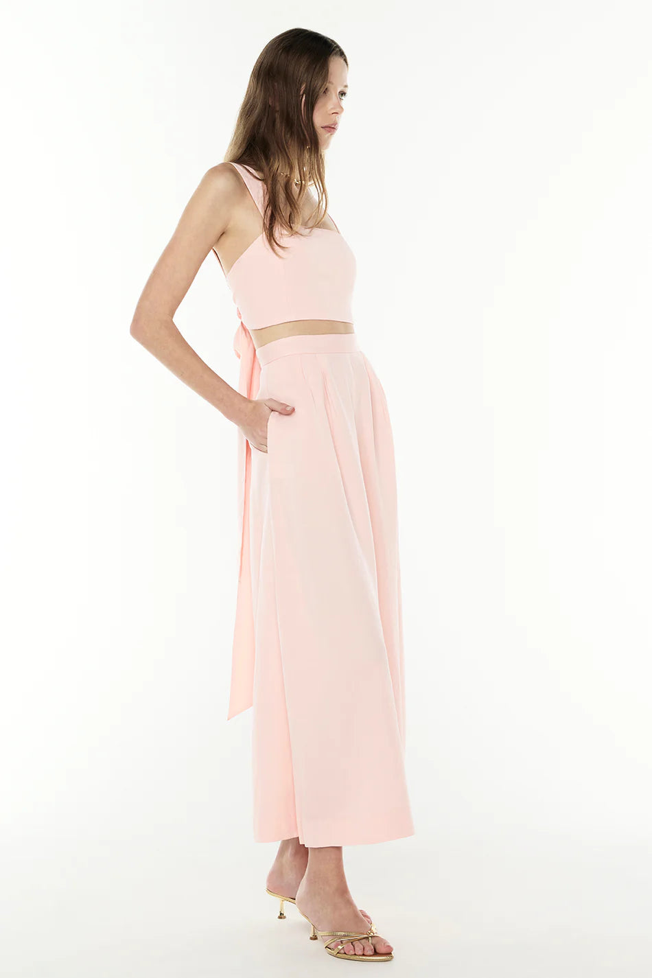 THE SWEET LIFE TIE TOP - PALE PINK