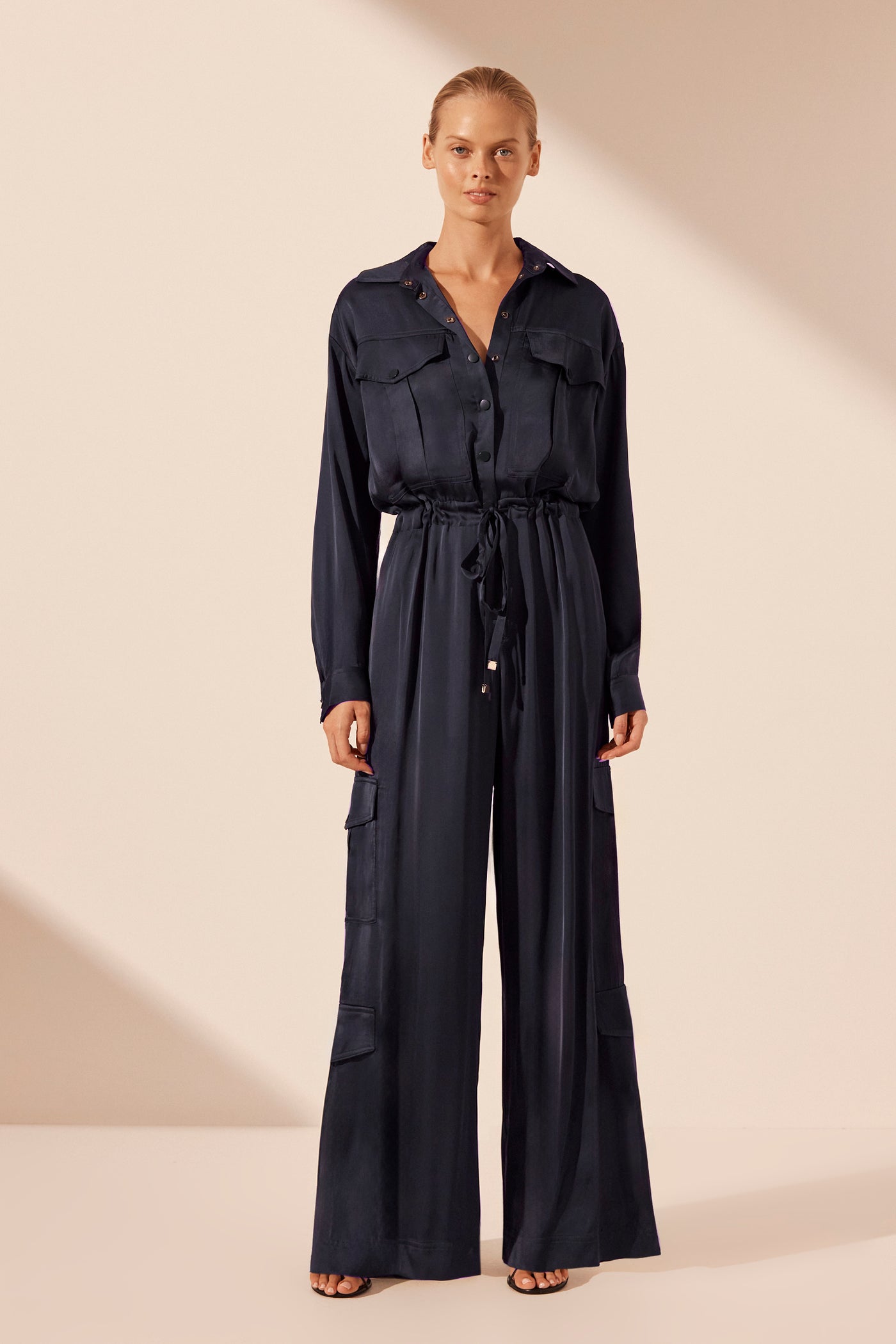 Drawstring Utility Jumpsuit