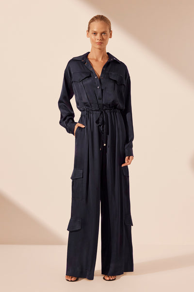 Drawstring Utility Jumpsuit