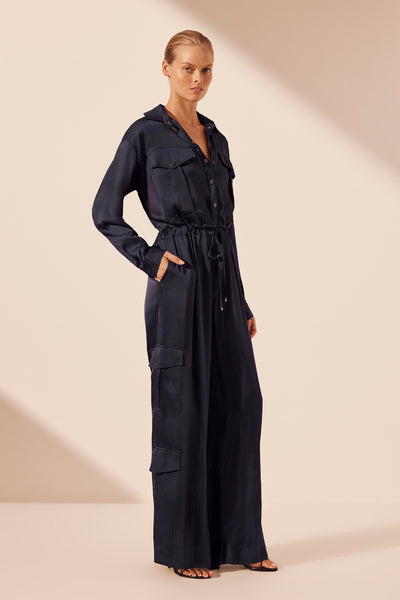 Drawstring Utility Jumpsuit