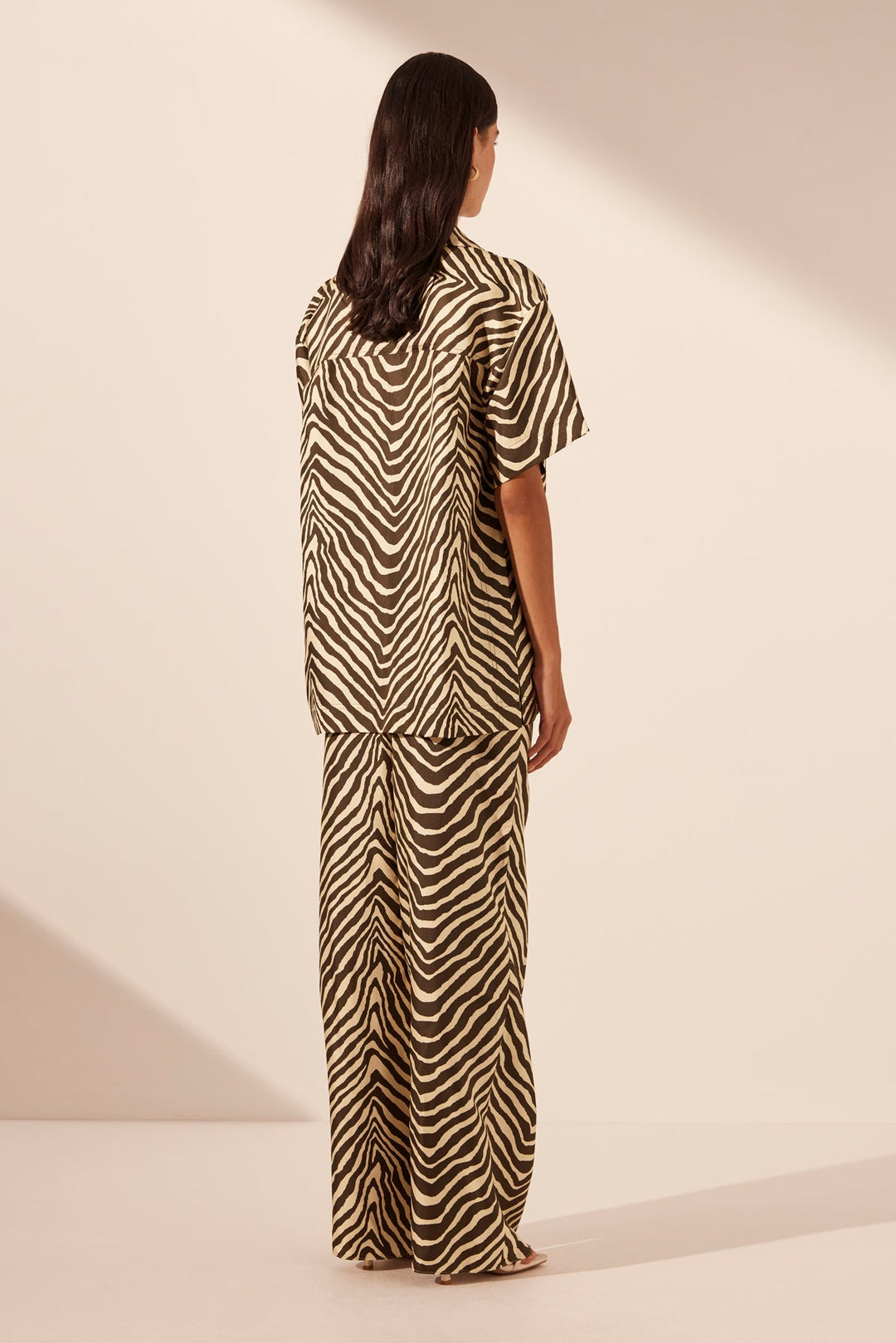 Sana Silk Relaxed Pant - Bone/Chocolate