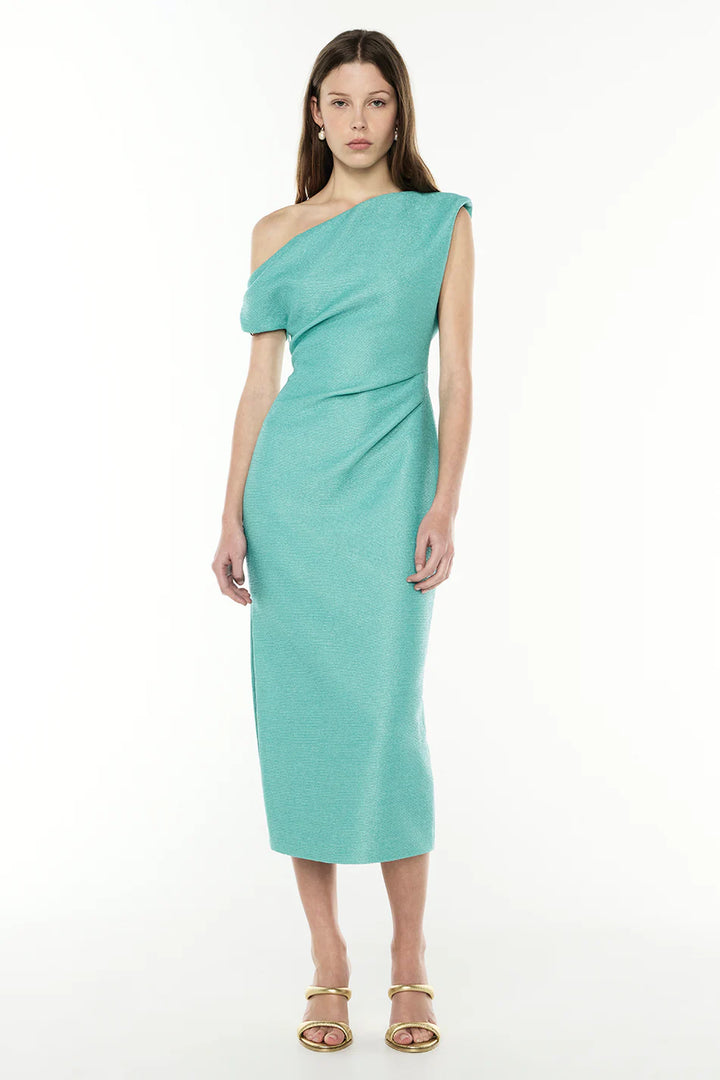 VENETIAN HOLIDAY MIDI DRESS - AQUA