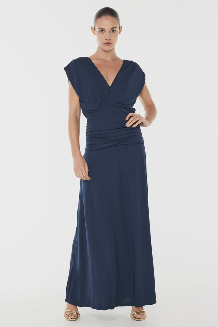 Marine Dream V Neck Dress - Ink