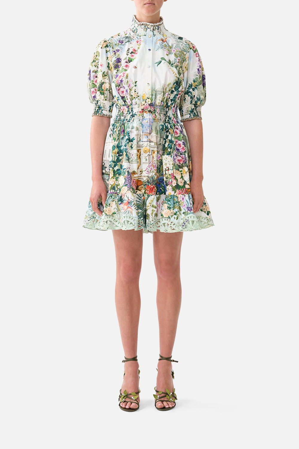 SHORT DRESS WITH SHIRRED WAIST - ART FOR THE EMPRESS