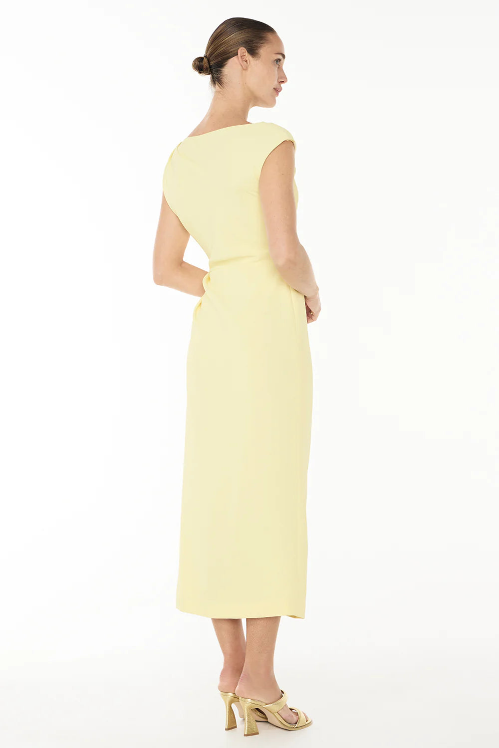 Magic Hour Drape Dress - Pastel Yellow