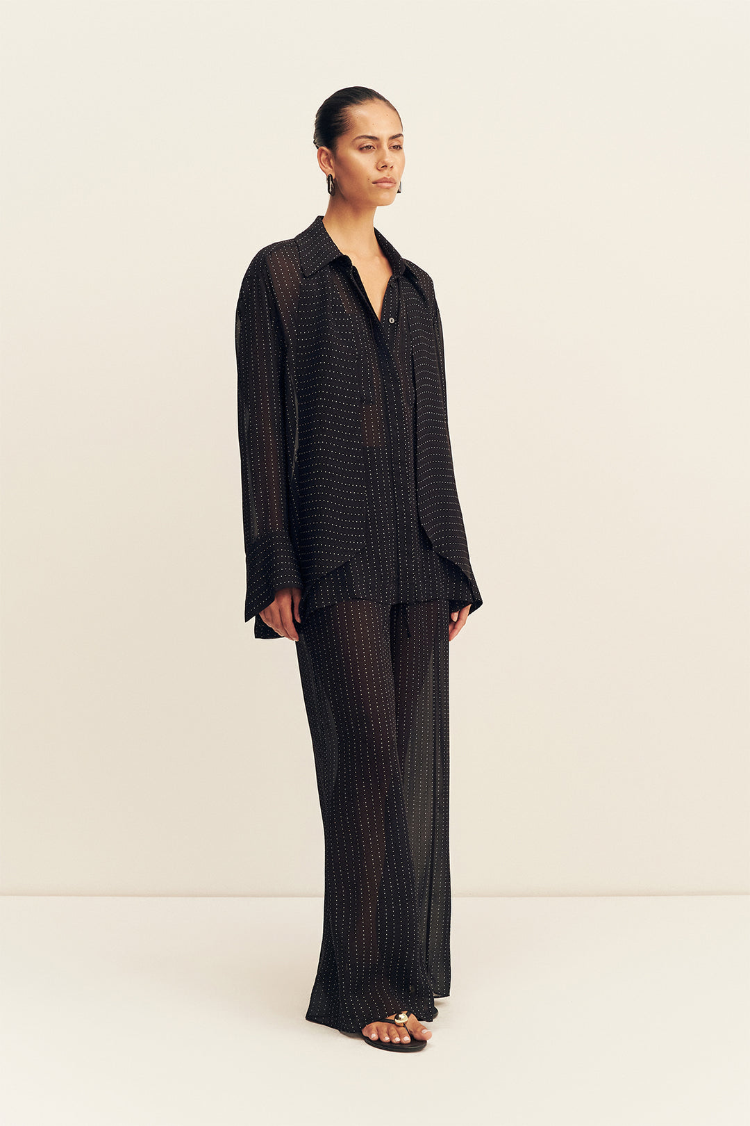 IRVING POLKA DOT SHEER SHIRT